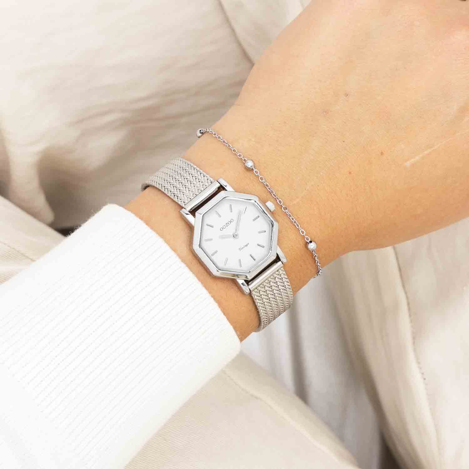 OOZOO Vintage Silver Stainless Steel Bracelet C20435